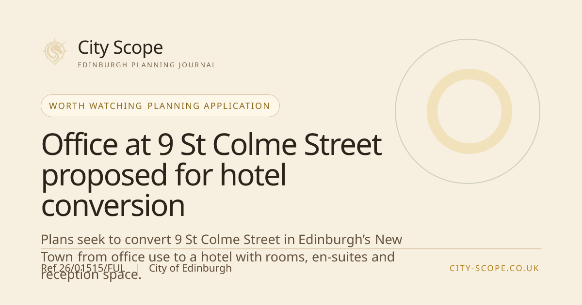 Colme 9 St Colme Street office proposed for hotel conversion